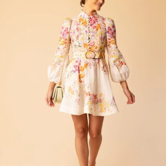 Zimmermann Natura Buttoned Mini Dress - Picture 1 of 10